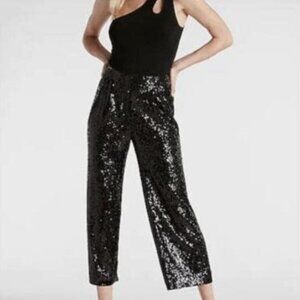 Express Black Sequin High Rise Trouser
